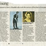 2011 news article about Dorothy Young, a stage assistant to Houdini