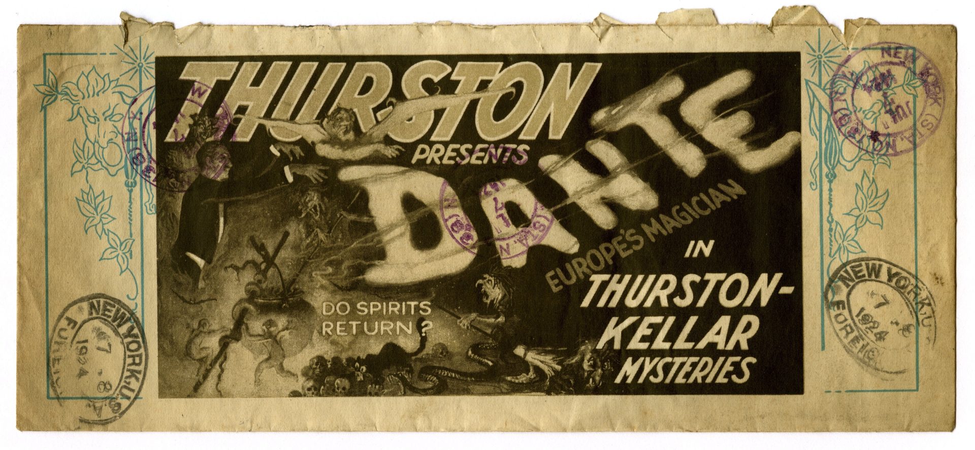 1924 registered envelope from Dante to Davenports