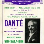 Postcard advertising Dante at the Alhambra in 1936