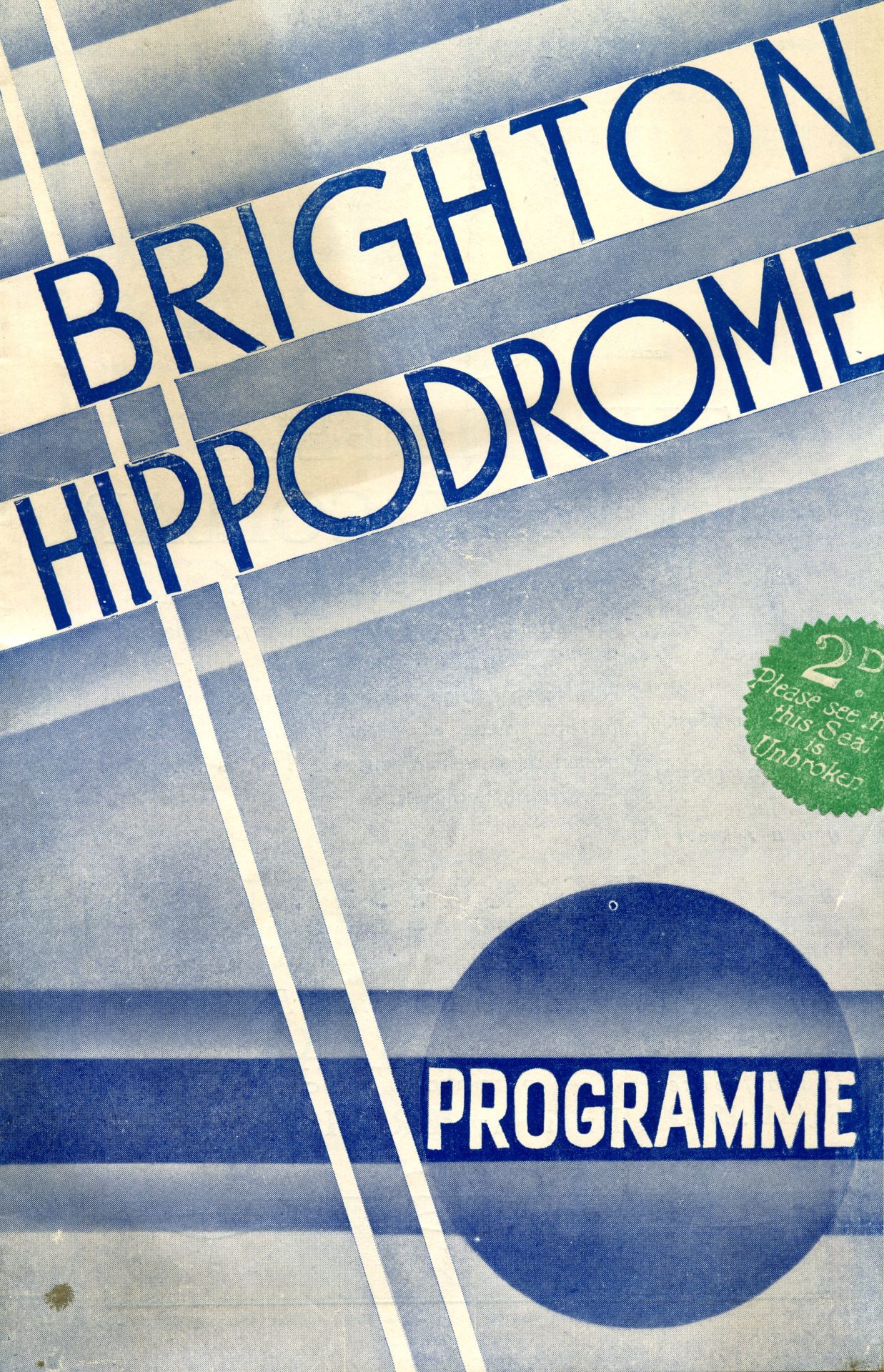 Programme for Dante at the Brighton Hippodrome. 15 November 1937