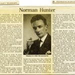Norman Hunter’s obituary and half-tone picture